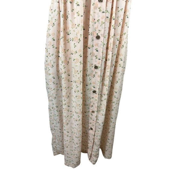 Vtg 90s Express Prairie Dress Denim Bodice Floral Maxi Cottagecore Coquette M - Picture 9 of 15